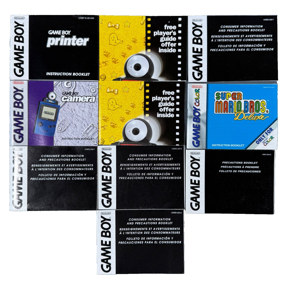 Lot of 10 Nintendo Game Boy Manuals Instruction Booklets Inserts Paperwork